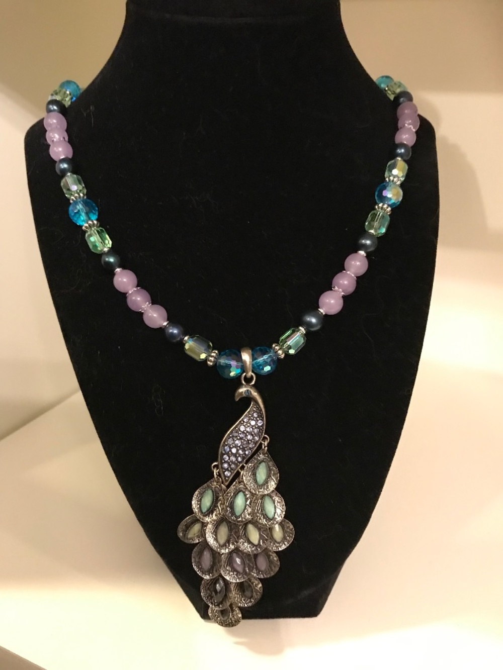 “Pretty as a Peacock”: Artisan necklace